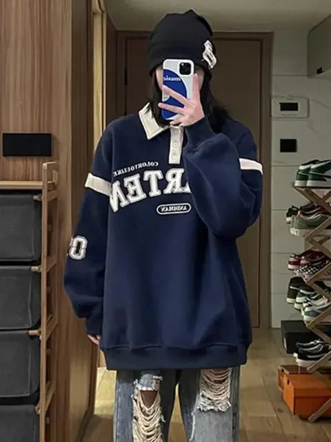 Plus Size Velvet Hoodie for Women – Oversized Pullover with Letter Print - Everlynk