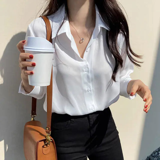 Classic Chiffon Office Top for Women – Relaxed Fit