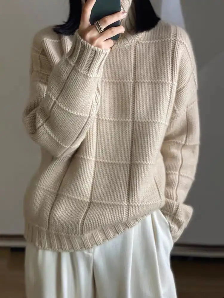 Thick Knitted Woolen Sweater for Women – Cozy Winter Essential - Everlynk