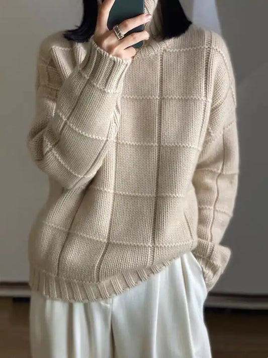 Thick Knitted Woolen Sweater for Women – Cozy Winter Essential - Everlynk