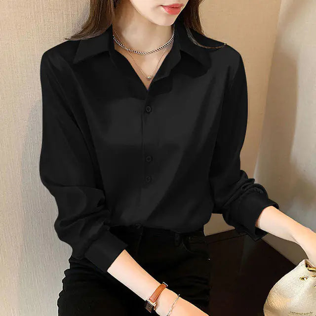Korean Stylish Loose Solid Color Women’s Office Shirt