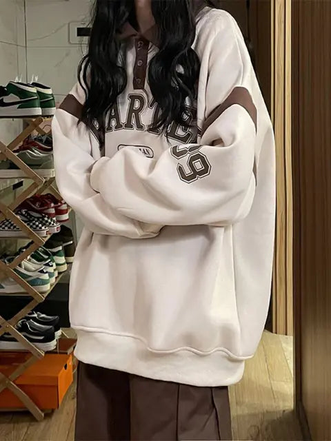 Plus Size Velvet Hoodie for Women – Oversized Pullover with Letter Print