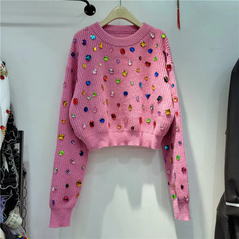 French Diamond Sweater for Women – Cozy Autumn Winter Knit