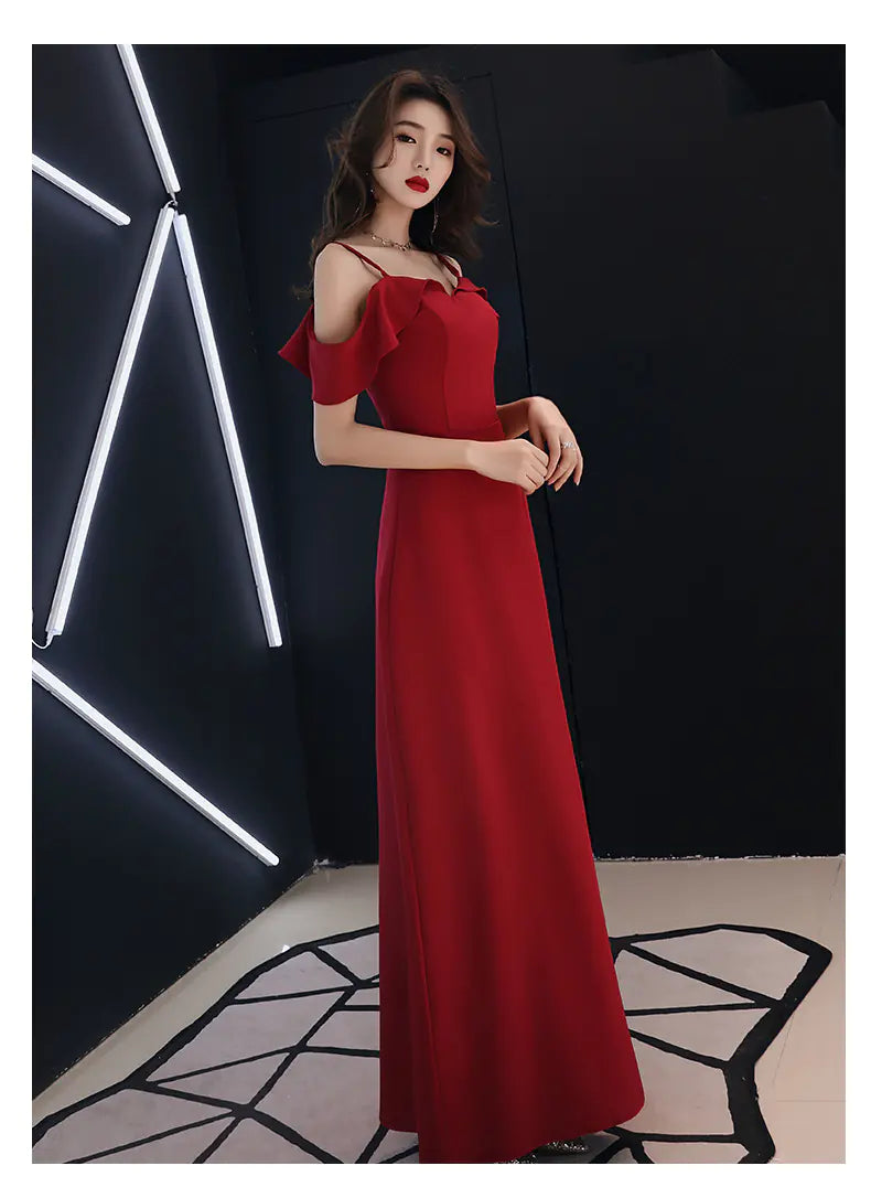 Elegant Off-Shoulder Maxi Dress with Slit - Grace That Captures Every Room