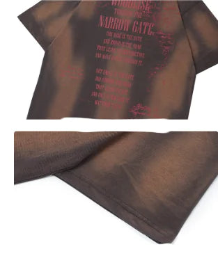Retro Spray-Dye T-Shirt for Women – Vintage Loose Fit Cotton Tee | Trendy Short Sleeve Summer Top
