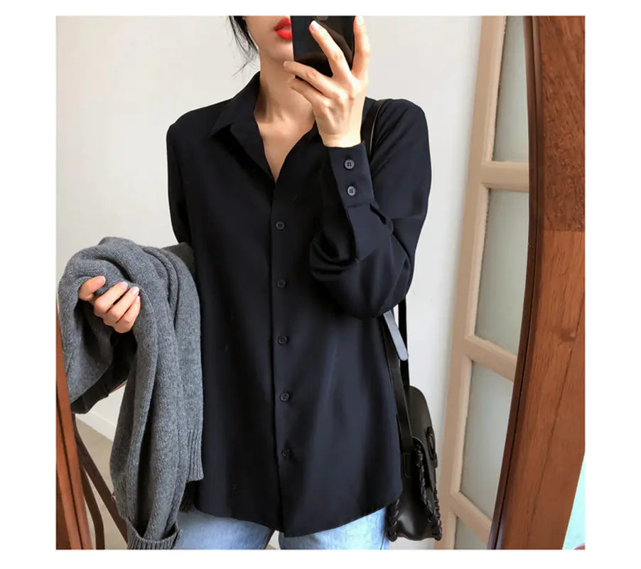Classic Chiffon Office Top for Women – Relaxed Fit