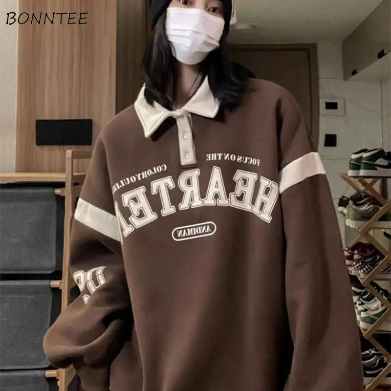 Plus Size Velvet Hoodie for Women – Oversized Pullover with Letter Print