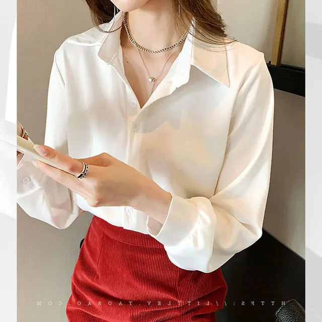 Korean Stylish Loose Solid Color Women’s Office Shirt
