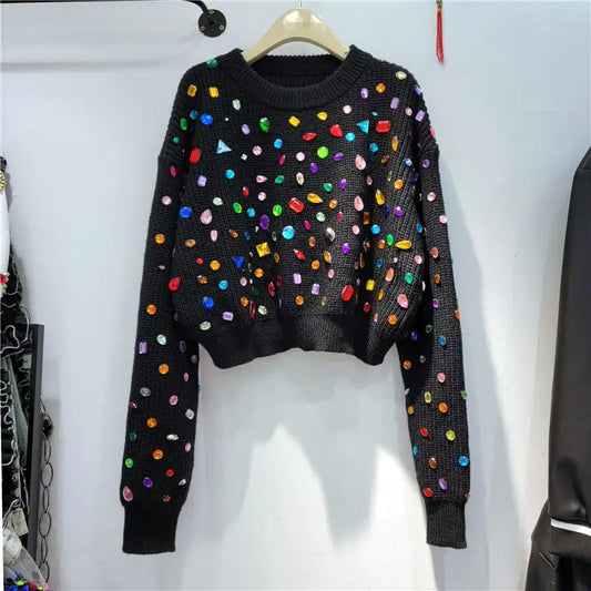 French Diamond Sweater for Women – Cozy Autumn Winter Knit