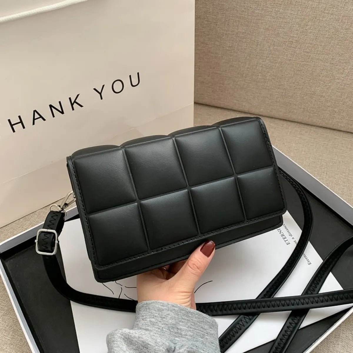 Women's Leather Shoulder Bag - Chic and Compact