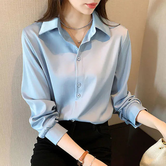 Korean Stylish Loose Solid Color Women’s Office Shirt
