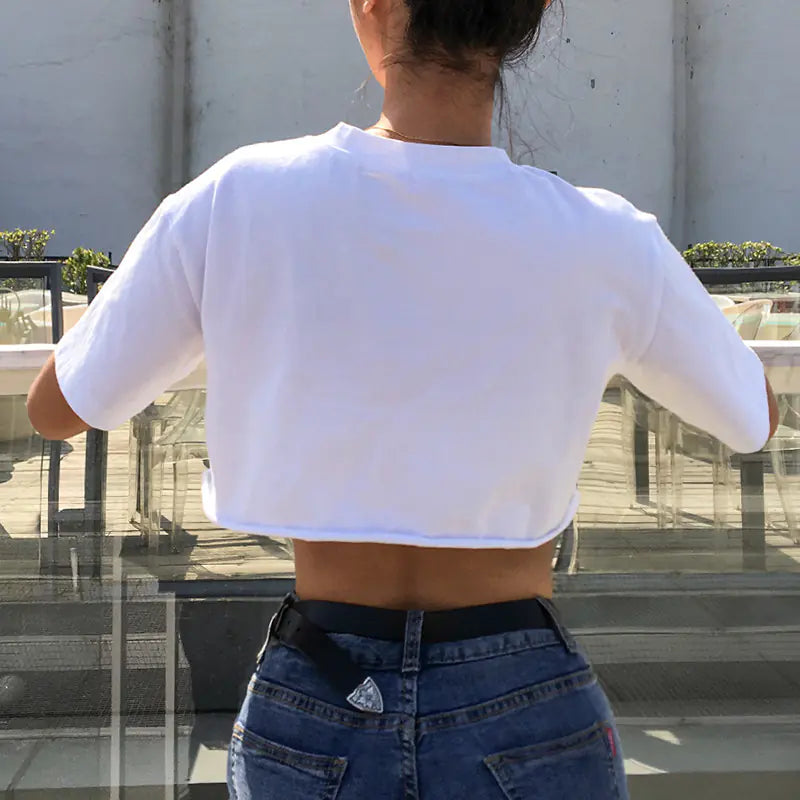 Angel Print Crop Top – Trendy Streetwear Graphic Tee for Women