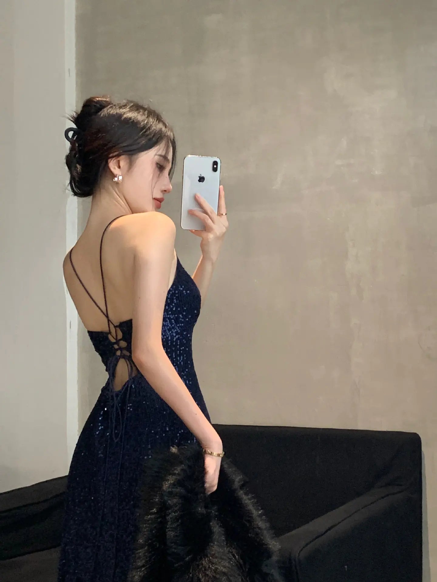 Elegant V-Neck Sequin Maxi Dress - Glow With Every Step