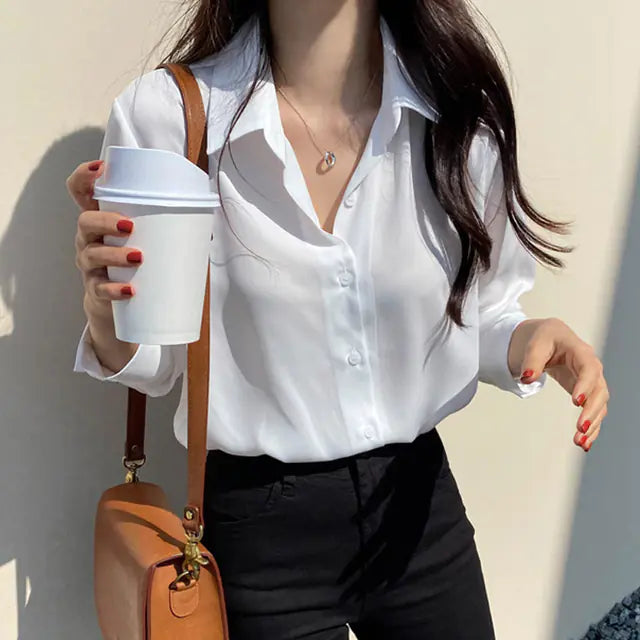 Classic Chiffon Office Top for Women – Relaxed Fit