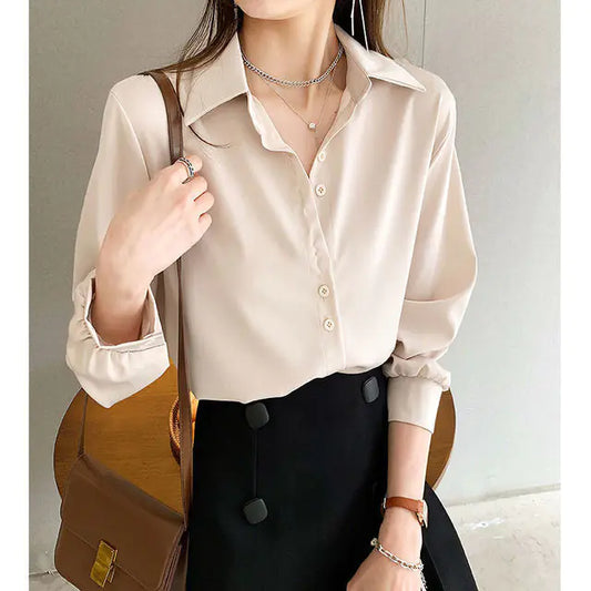 Korean Stylish Loose Solid Color Women’s Office Shirt