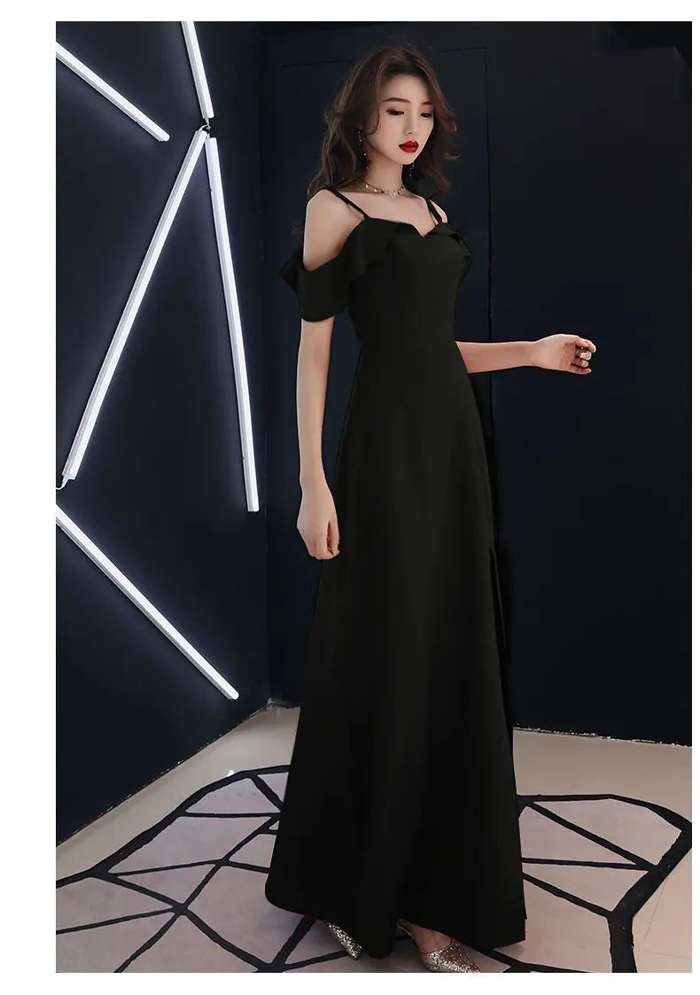 Elegant Off-Shoulder Maxi Dress with Slit - Grace That Captures Every Room