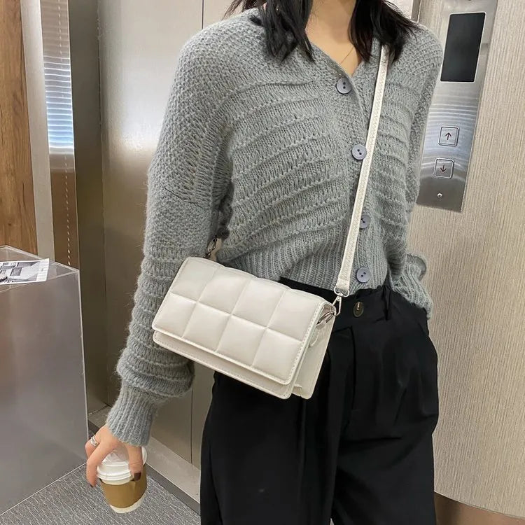 Women's Leather Shoulder Bag - Chic and Compact